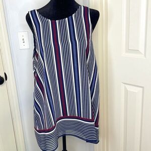 Max Studio - Size L - Red/White/Blue Tank Blouse